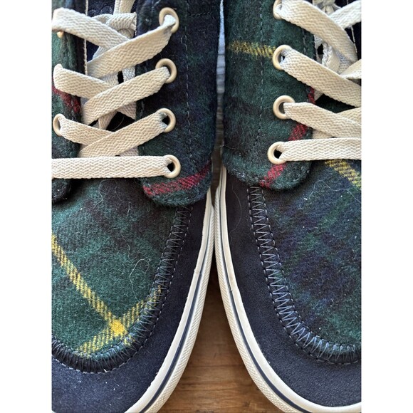 Polo Ralph Lauren Faxon X Tartan Plaid Leather Pony Shoes Sz9 Designer SoHo 90s - Picture 2 of 7